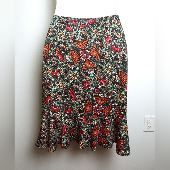 Fishtail Ketchup Skirt Hem Ruffle Women's Size M Abstract Paisley Sportswear - Picture 3 of 9